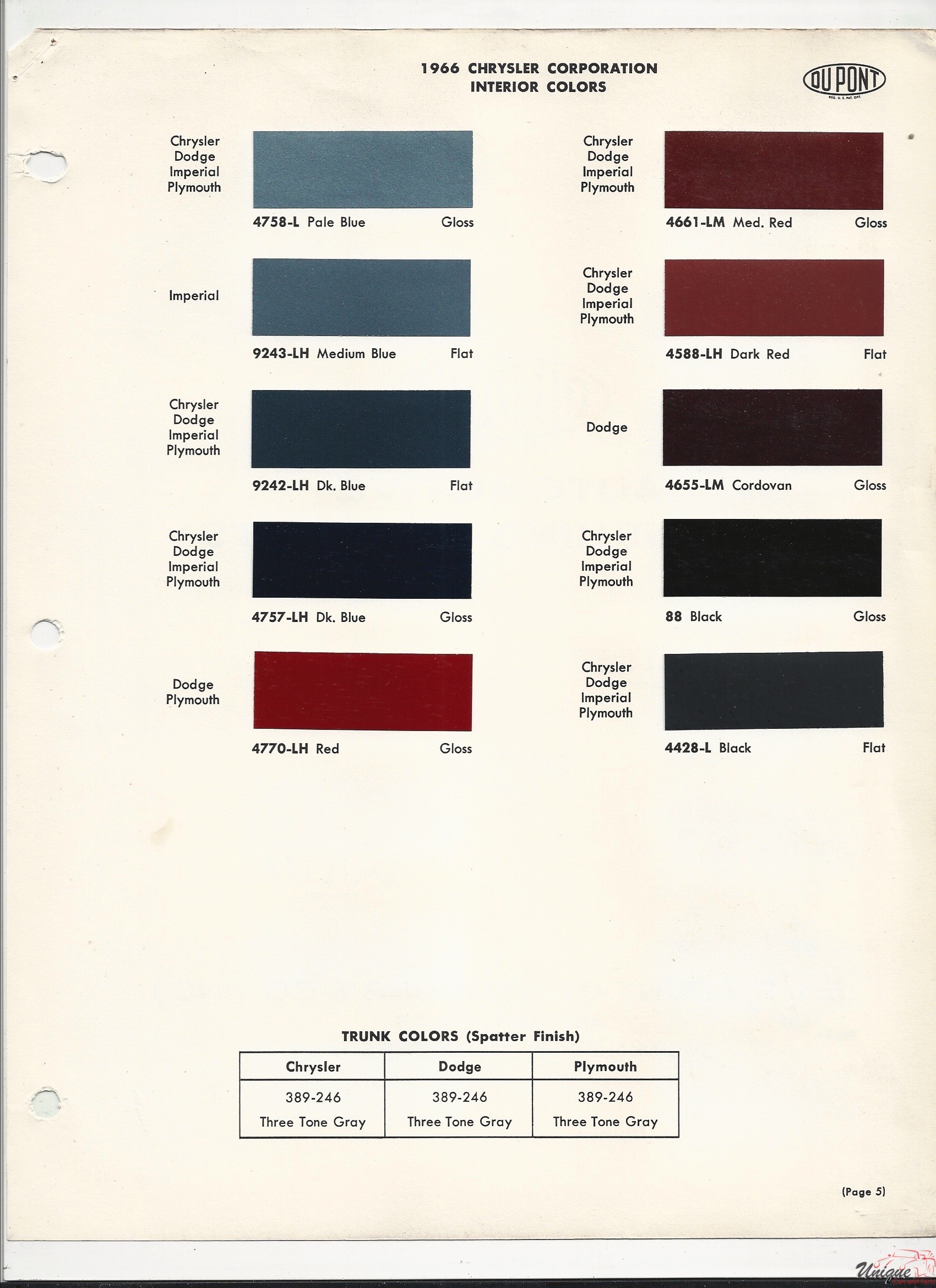 1966 Chrysler-8 Paint Charts